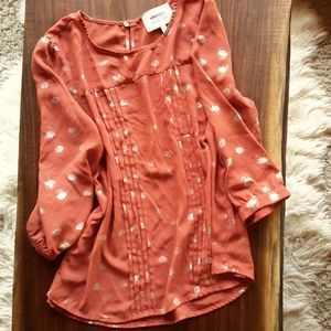 Pumpkin & gold blouse